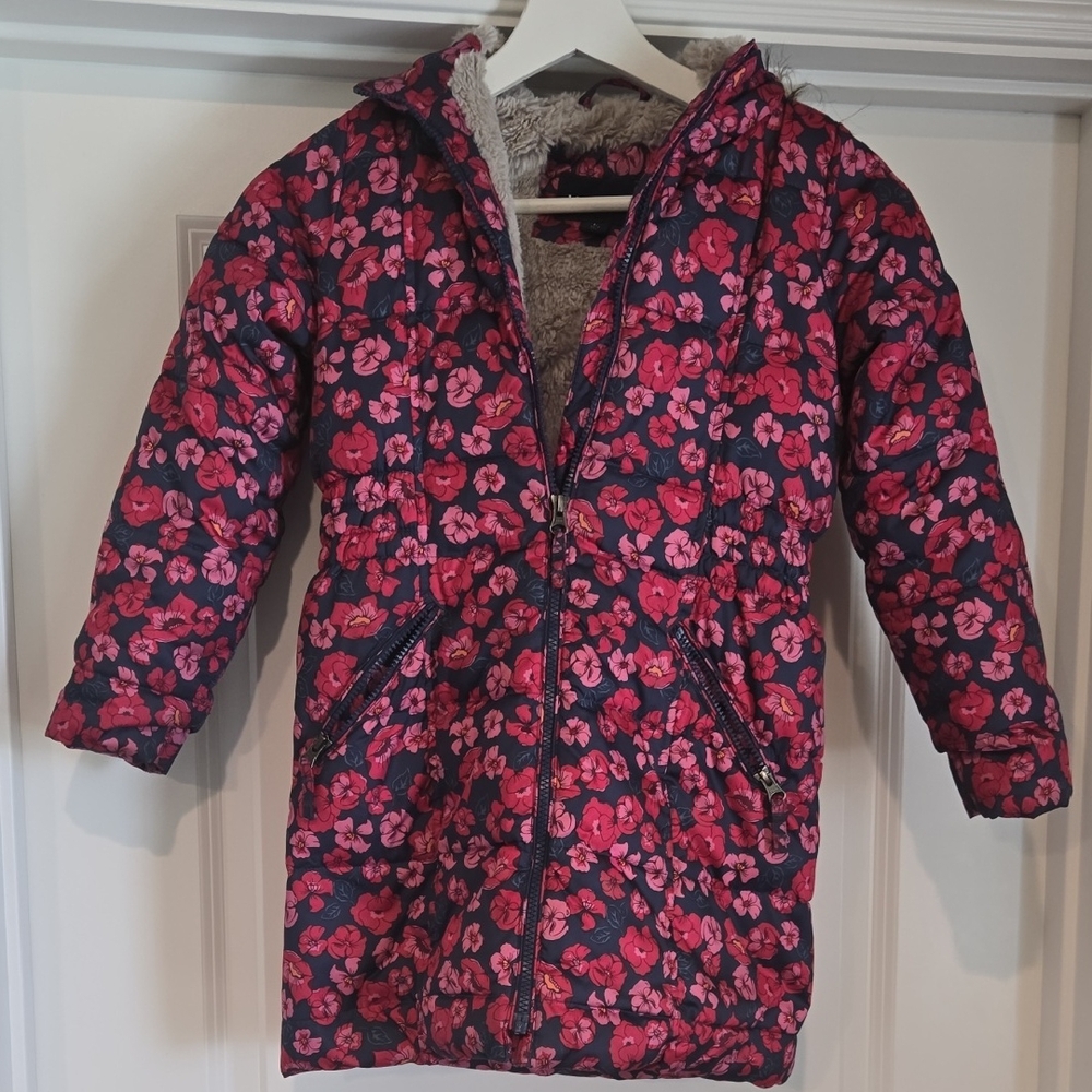 Lands' End Floral Jacket with Pink Accents
